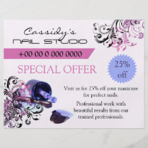 Nail Technician / Nail Bar Promotional Flyers