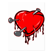 Nailed Heart Tattoo Postcard