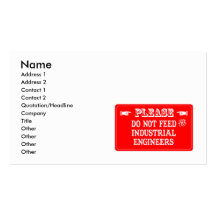 N'alimentez pas les ingénieurs industriels carte de visite
