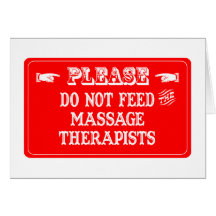 N'alimentez pas les thérapeutes de massage carte de vœux
