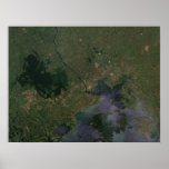 Nalubaale Dam, Uganda - Sat View Print