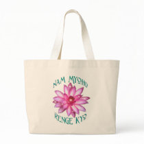 Nam Myoho Renge Kyo with Lotus Flower Design Canvas Bags