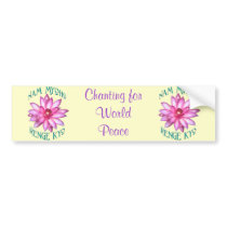 Nam Myoho Renge Kyo with Lotus Flower Design Bumper Stickers