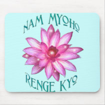 Nam Myoho Renge Kyo with Lotus Flower Design Mousepads