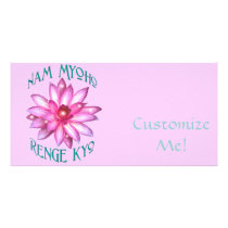 Nam Myoho Renge Kyo with Lotus Flower Design Customized Photo Card