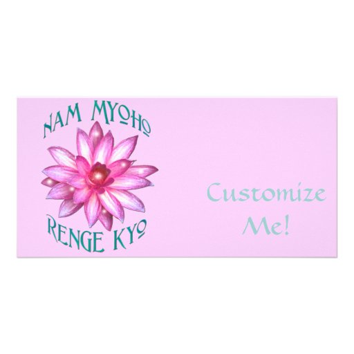 Nam Myoho Renge Kyo with Lotus Flower Design Customized Photo Card
