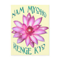 Nam Myoho Renge Kyo with Lotus Flower Design Postcard