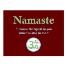 Namaste - avec la citation et le symbole de l'OM Carte Postale