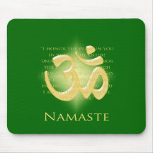Namaste - I bow to you (in green) Mouse Pad