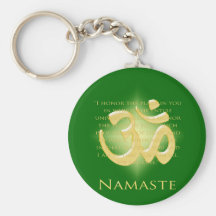 Namaste - je cintre à vous (en vert) porte-clef