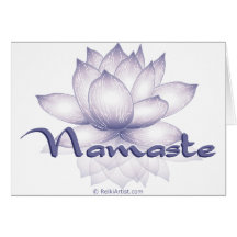 Namaste Lotus Lavender Greeting Card
