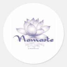 Namaste Lotus Lavender Round Stickers