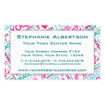Namaste, Peace and Harmony Pink YOGA Pattern Business Card Templates