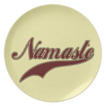 Namaste Stylish Red Burgundy Dinner Plate