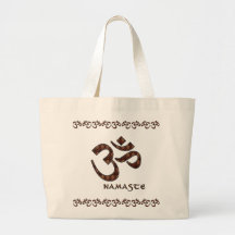 Namaste with Om Symbol Brown and Cream Bags