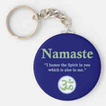 Namaste - with quote and Om symbol Key Chains