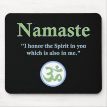 Namaste - with quote and Om symbol Mousepads