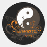 Namaste Yin Yang Round Sticker