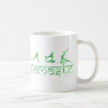 Namaste yoga poses green coffee mug