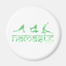 Namaste yoga poses green fridge magnets