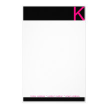 Name Initial Header Stationery