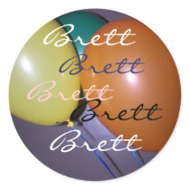 name sticker, Brett