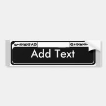 Name Street Sign Blank, Add Text Bumper Stickers
