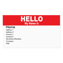 Name Tag Business Card