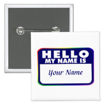 Name Tag Template Pinback Buttons