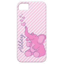 Named cute pink elephant iphone 5 case