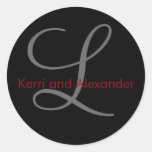 Names and Initial Monogram L Sticker Black & Red