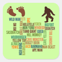 Names For Bigfoot Square Sticker