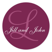 Names Initial Monogram L Wedding Favour Stickers