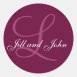 Names Initial Monogram L Wedding Favour Stickers