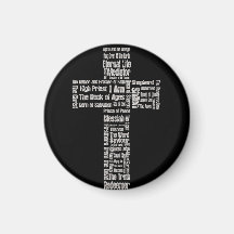 Names of Jesus Cross Refrigerator Magnet
