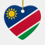 Namibia Flag Heart Christmas Ornaments
