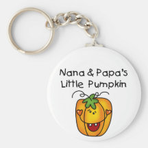 Nana and Papa's Little Pumpkin T-shirts Keychain