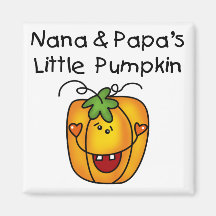 Nana and Papa's Little Pumpkin T-shirts Fridge Magnet