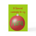 Nana Christmas ornament card