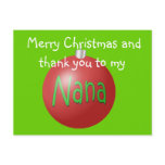 Nana Christmas ornament postcard