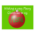 Nana Christmas ornament postcard