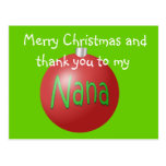Nana Christmas ornament postcard