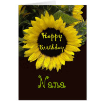 NANA Happy Birthday with Cheerful Sunflower Greeting Card