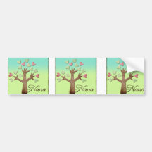 nana heart tree blue green gradient bumper sticker