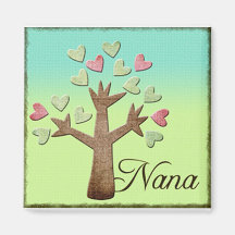 nana heart tree blue green gradient fridge magnet