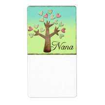 nana heart tree blue green gradient personalized shipping labels