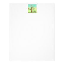 nana heart tree blue green gradient customized letterhead