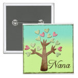 nana heart tree blue green gradient pinback button