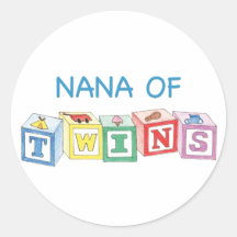 Nana of Twins Blocks Round Sticker