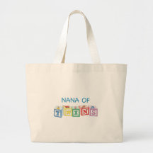 Nana of Twins Blocks Tote Bags